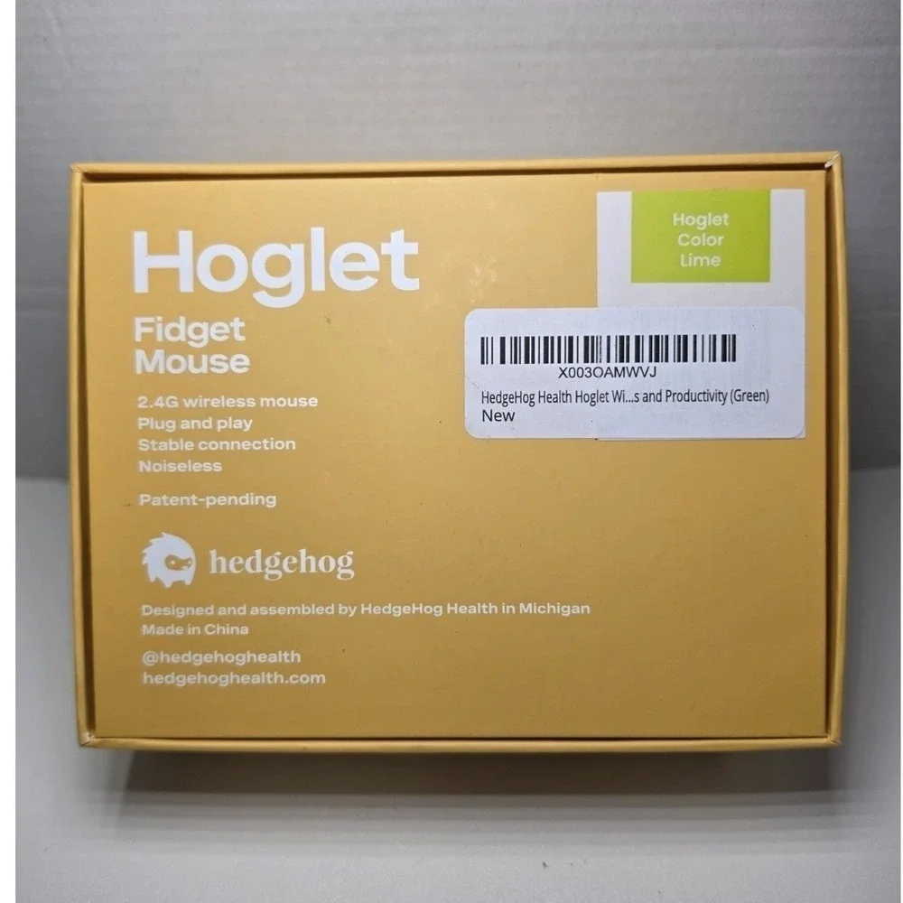 HedgeHog Health Hoglet Wireless Computer Mouse, Lime Green, Batteries Included